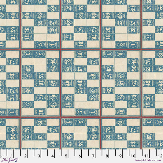 Eclectic Elements Palette Blue - Numbers (Half Yard Cut) - by Tim Holtz with FreeSpirit Fabrics