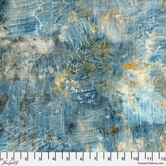 Eclectic Elements Palette Blue - Vintage (Half Yard Cut) - by Tim Holtz with FreeSpirit Fabrics
