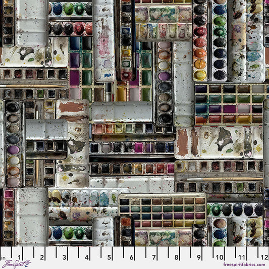 Eclectic Elements Palette – Multi Watercolors – by Tim Holtz with FreeSpirit Fabrics