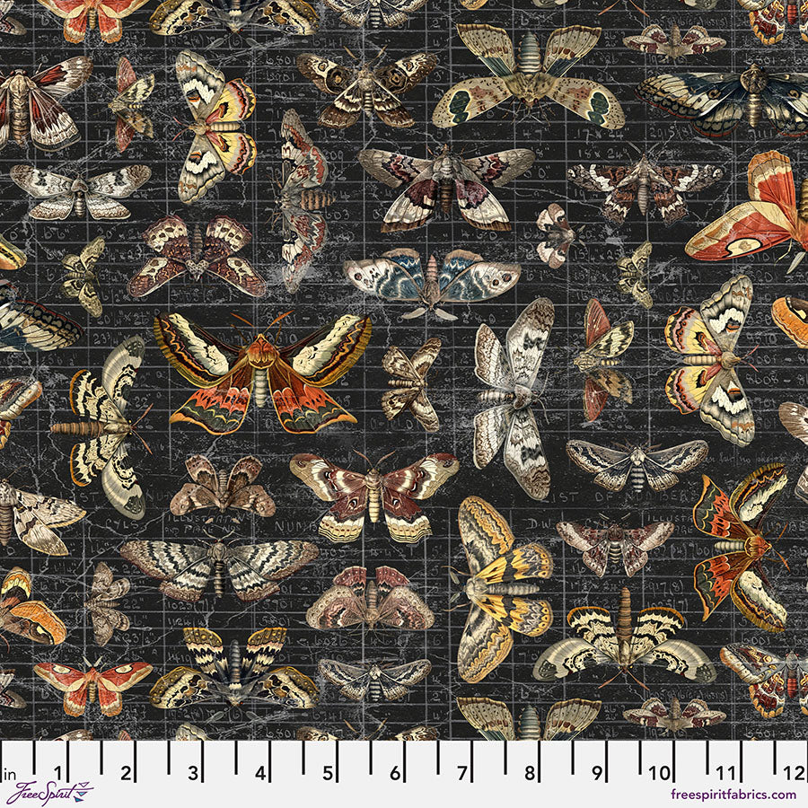 Eclectic Elements Palette Seasonal - Halloween Moth Study (Half Yard Cut) - by Tim Holtz with FreeSpirit Fabrics