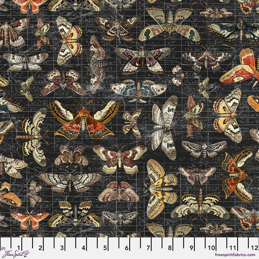 Eclectic Elements Palette Seasonal - Halloween Moth Study (Half Yard Cut) - by Tim Holtz with FreeSpirit Fabrics