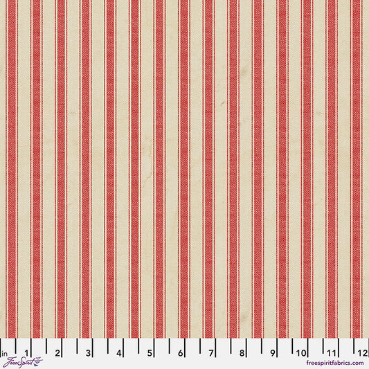 Eclectic Elements Palette Seasonal - Christmas Linen Stripe (Half Yard Cut) - by Tim Holtz with FreeSpirit Fabrics