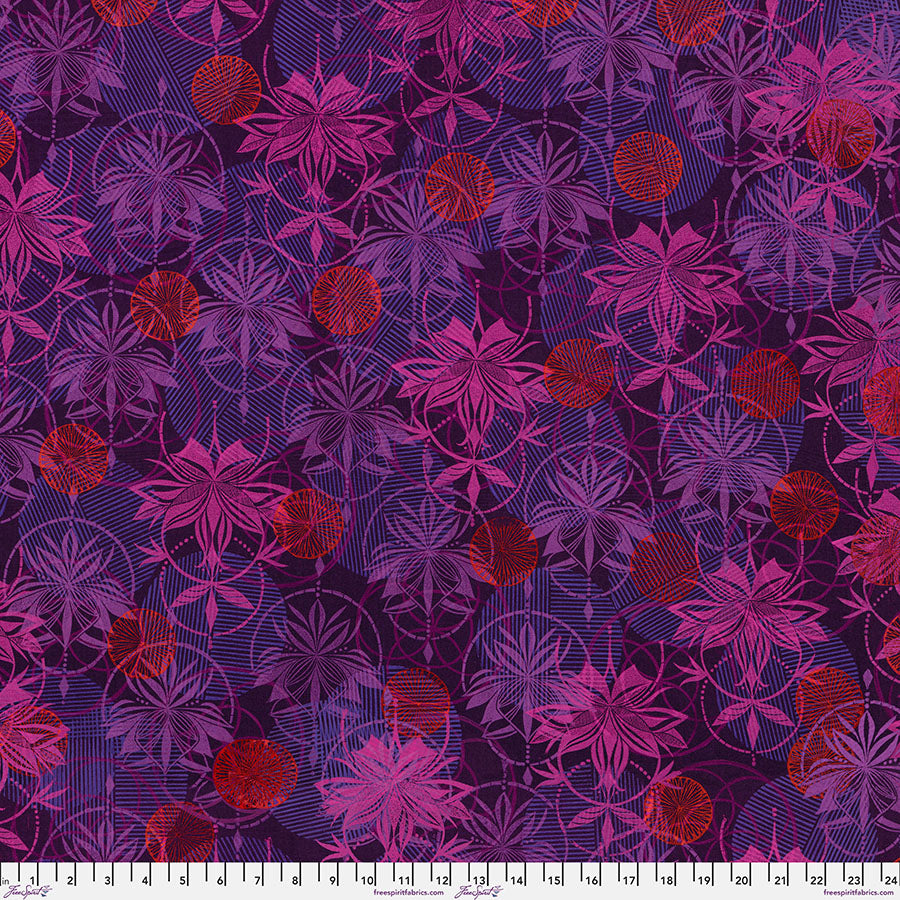 Grace Fabric - Fearless - Aubergine (Half Yard Cut) by Valori Wells with Free Spirit