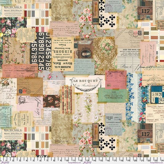 Eclectic Elements Palette Wide Back 108" - Ephemera - by Tim Holtz with FreeSpirit Fabrics