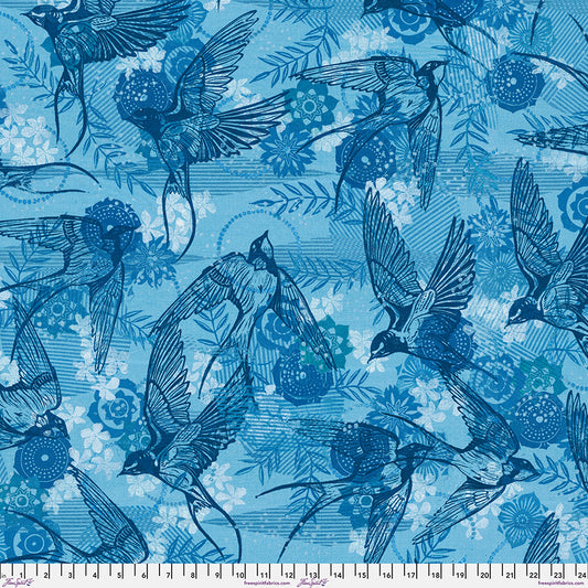 Findings - 108" Backing Fabric - Coming Home - Indigo by Valori Wells with FreeSpirit Fabrics