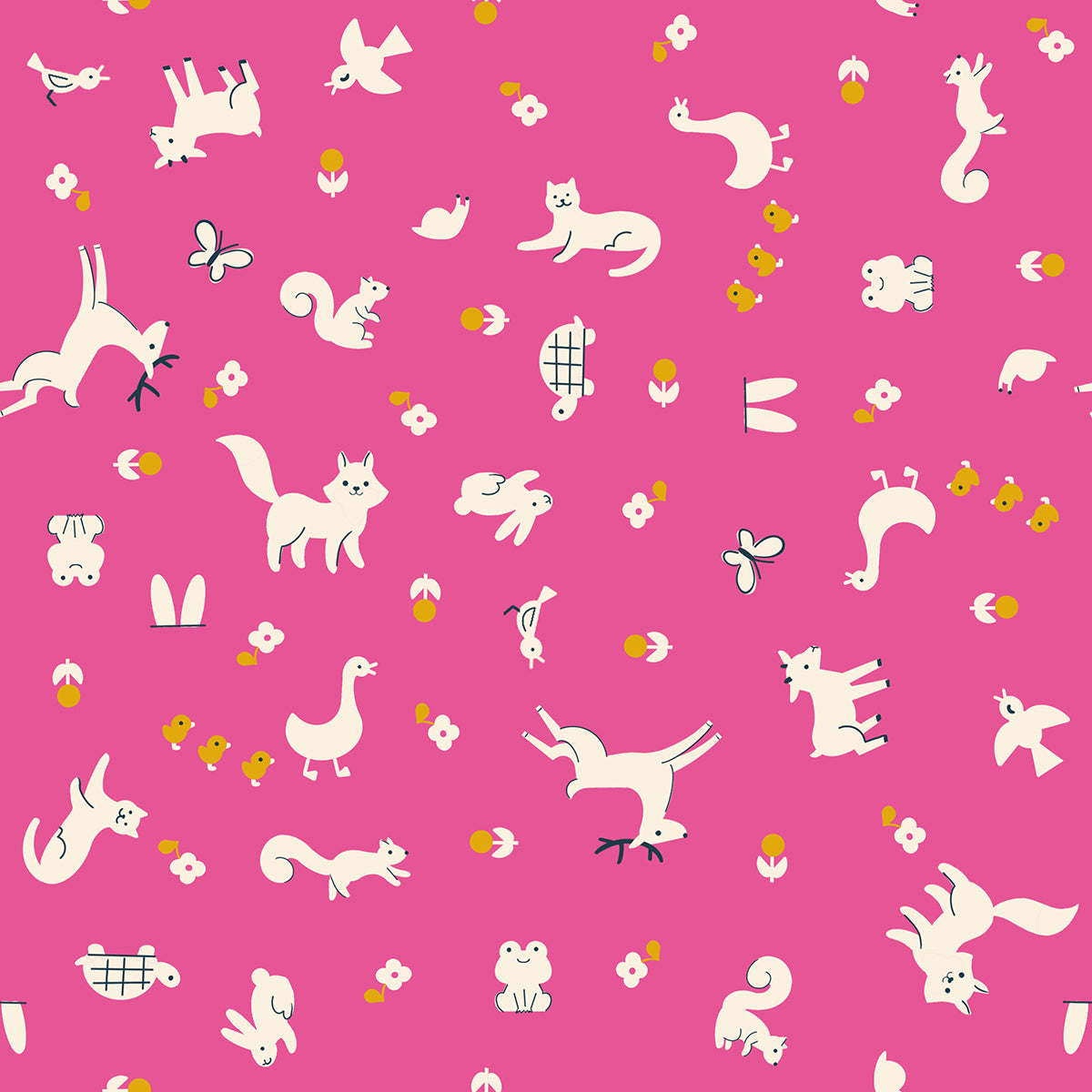 Woodland Park Fabric - Menagerie - Raspberry (Half Yard Cut) by Rashida Coleman Hale with Ruby Star Society