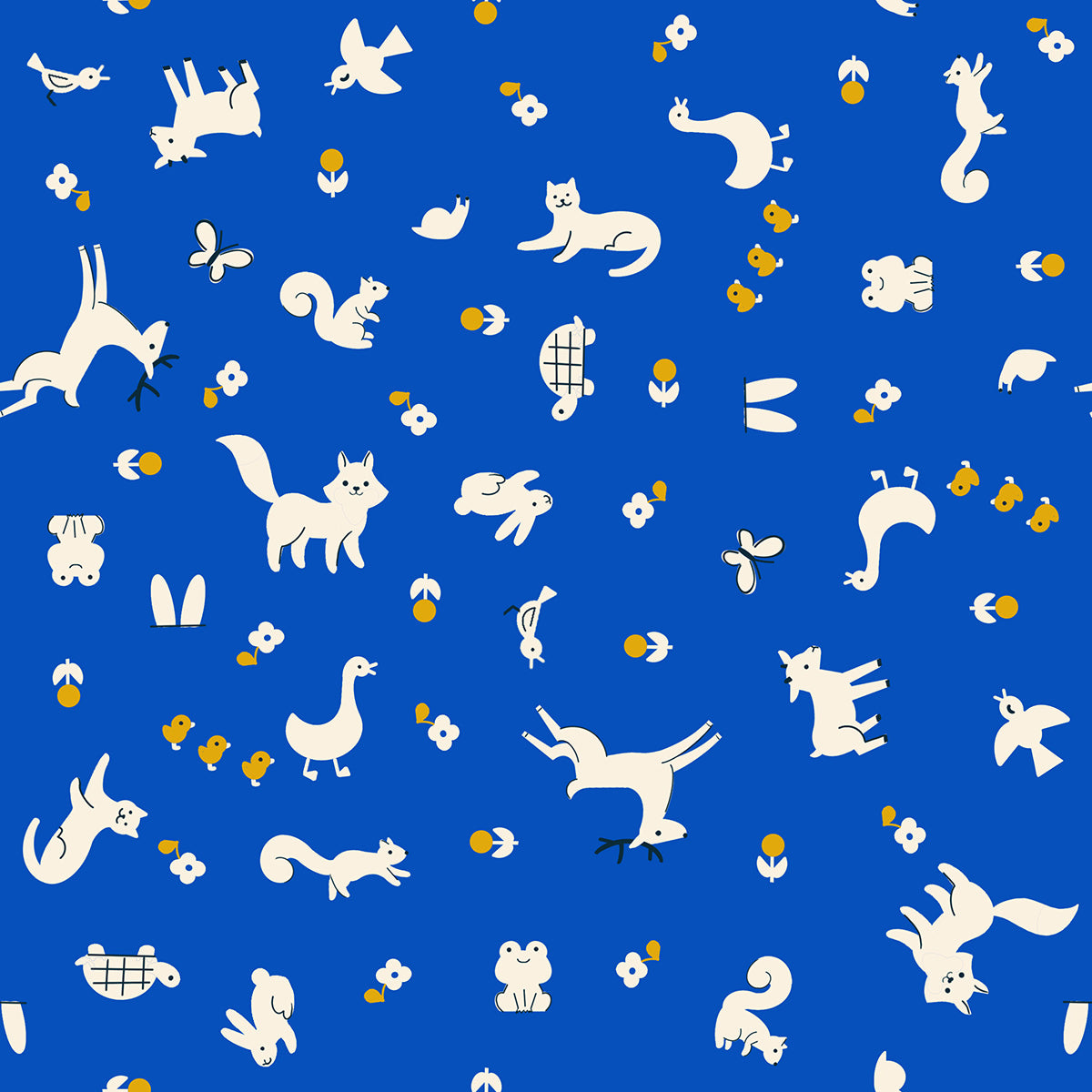 Woodland Park Fabric - Menagerie - Blue Ribbon PRE-ORDER SHIPS IN JANUARY (Half Yard Cut) by Rashida Coleman Hale with Ruby Star Society