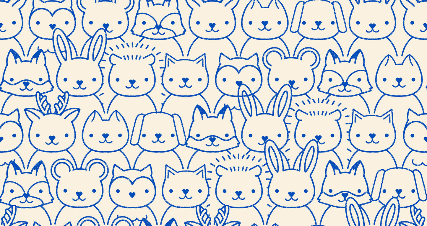 Woodland Park Fabric - Sup Animals - Blue Ribbon PRE-ORDER SHIPS IN JANUARY (Half Yard Cut) by Rashida Coleman Hale with Ruby Star Society]