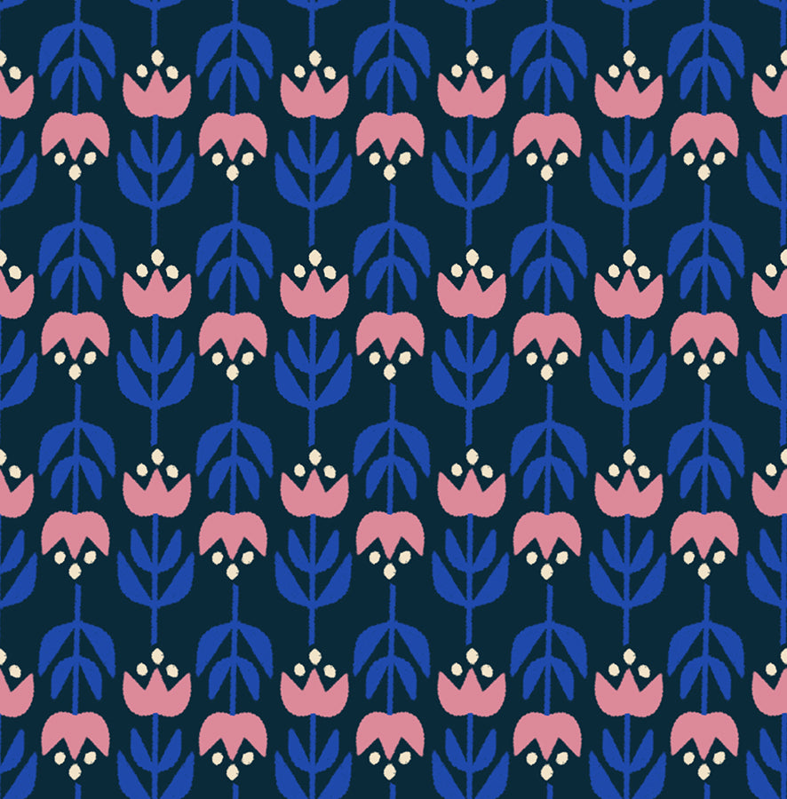 Woodland Park Fabric - Gathering - Teal Navy (Half Yard Cut) by Rashida Coleman Hale with Ruby Star Society