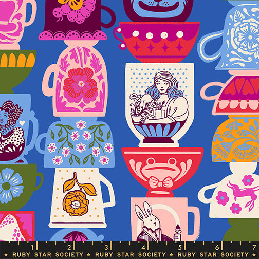 Hello Alice - Tea Party - Blue Ribbon - by Sarah Watts for Ruby Star Society