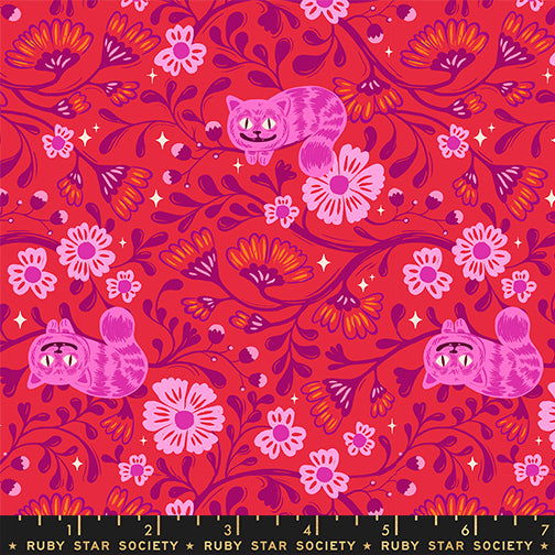 Hello Alice - Cheshire - Ruby - by Sarah Watts for Ruby Star Society