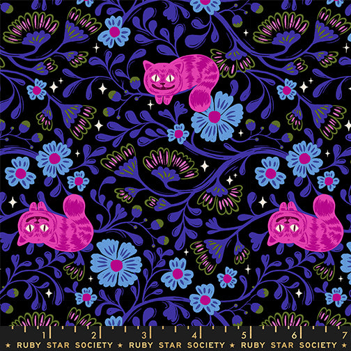 Hello Alice - Cheshire - Black - by Sarah Watts for Ruby Star Society