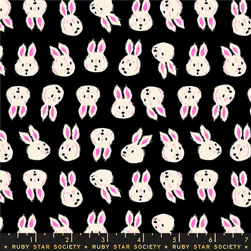 Hello Alice - Rushing Rabbit - Black - by Sarah Watts for Ruby Star Society