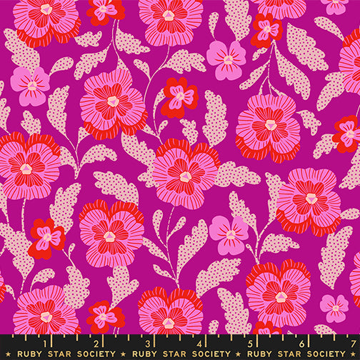 Hello Alice - Violets - Berry - by Sarah Watts for Ruby Star Society