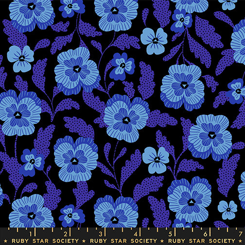 Hello Alice - Violets - Black  - by Sarah Watts for Ruby Star Society