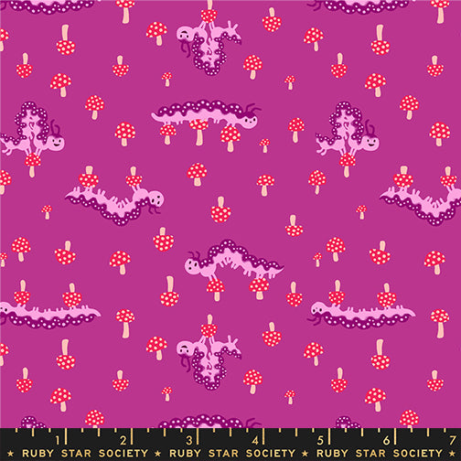 Hello Alice - Caterpillar - Berry - by Sarah Watts for Ruby Star Society