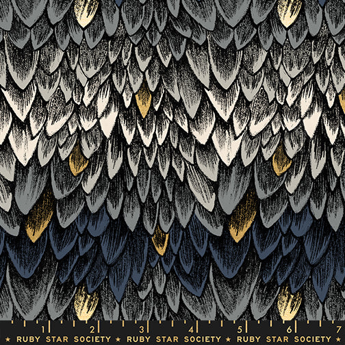 Fireglow - Scales in Smoke (Metallic) - by Ruby Star Society with Moda Fabrics
