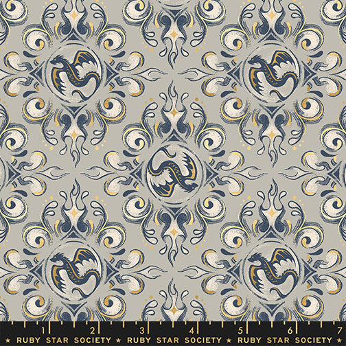 Fireglow - Emblem in Oyster (Metallic) - by Ruby Star Society with Moda Fabrics