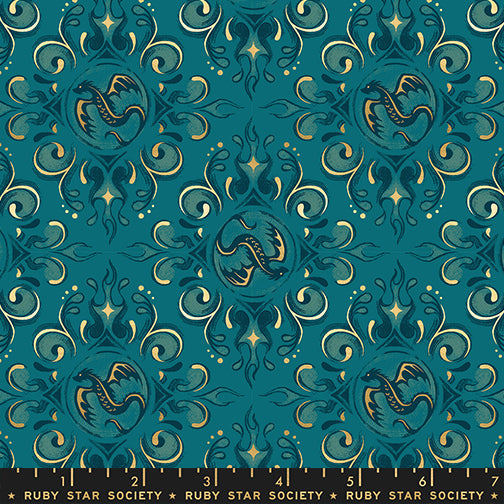 Fireglow - Emblem in Galaxy (Metallic) - by Ruby Star Society with Moda Fabrics