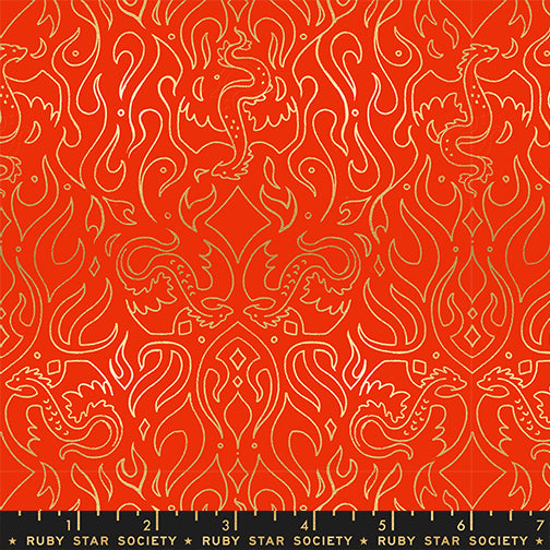 Fireglow - Scribe in Dark Ruby (Metallic) - by Ruby Star Society with Moda Fabrics