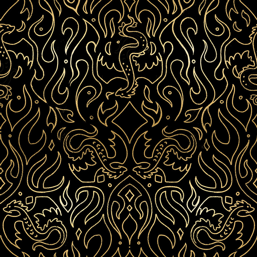 Fireglow - Scribe in Black (Metallic) - by Ruby Star Society with Moda Fabrics