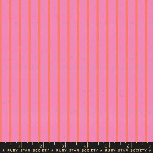 Warp & Weft Ooh Lucky Yarn Dyed Woven - Apron Stripe | Bright Pink (Half Yard Cut) by Alexia Abegg with Ruby Star Society