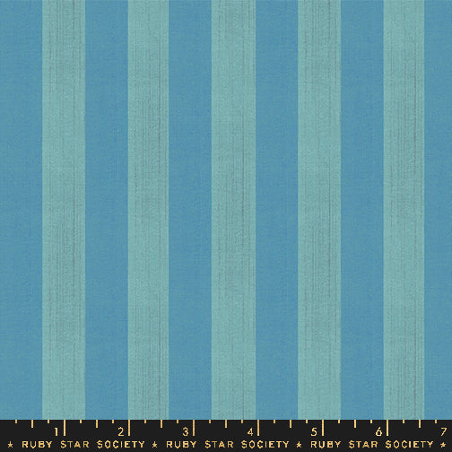 Warp & Weft Ooh Lucky Yarn Dyed Woven - Clothesline Stripe | Turquoise (Half Yard Cut) by Alexia Abegg with Ruby Star Society