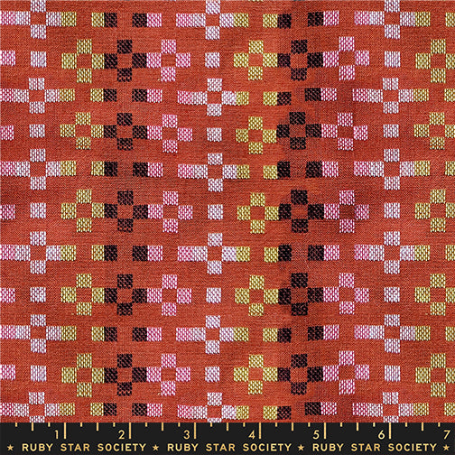 Warp & Weft Mystic Fable - Flowers in Terracotta - by Alexia Marcelle Abegg with Ruby Star Society