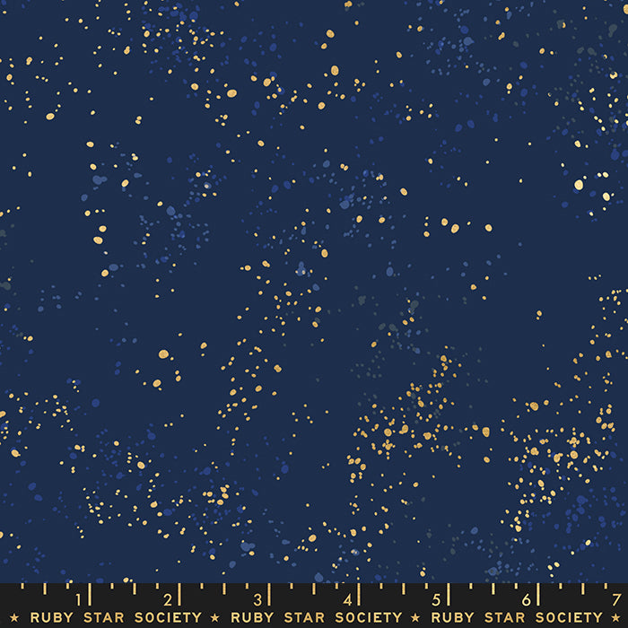 Speckled Metallic Fabric - Navy (Half Yard Cut) - by Rashida Coleman Hale with Ruby Star Society