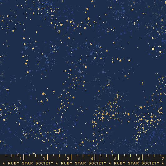 Speckled Metallic Fabric - Navy (Half Yard Cut) - by Rashida Coleman Hale with Ruby Star Society