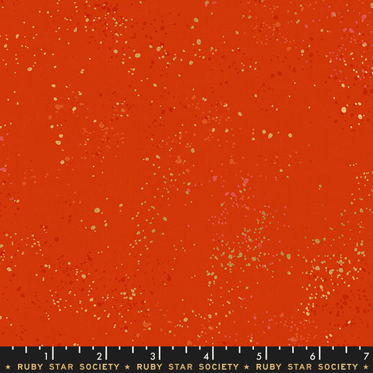 Speckled Metallic Fabric - Warm Red (Half Yard Cut) - by Rashida Coleman Hale with Ruby Star Society