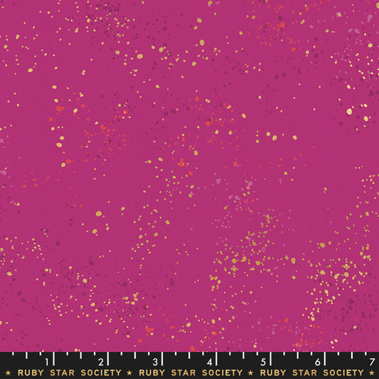 Speckled Metallic Fabric - Berry (Half Yard Cut) - by Rashida Coleman Hale with Ruby Star Society