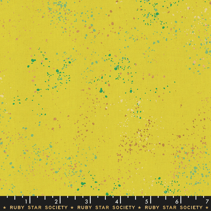 Speckled Metallic Fabric - Citron (Half Yard Cut) - by Rashida Coleman Hale with Ruby Star Society