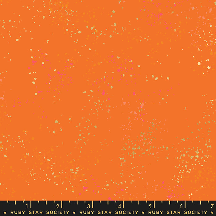 Speckled Metallic Fabric - Burnt Orange (Half Yard Cut) - by Rashida Coleman Hale with Ruby Star Society