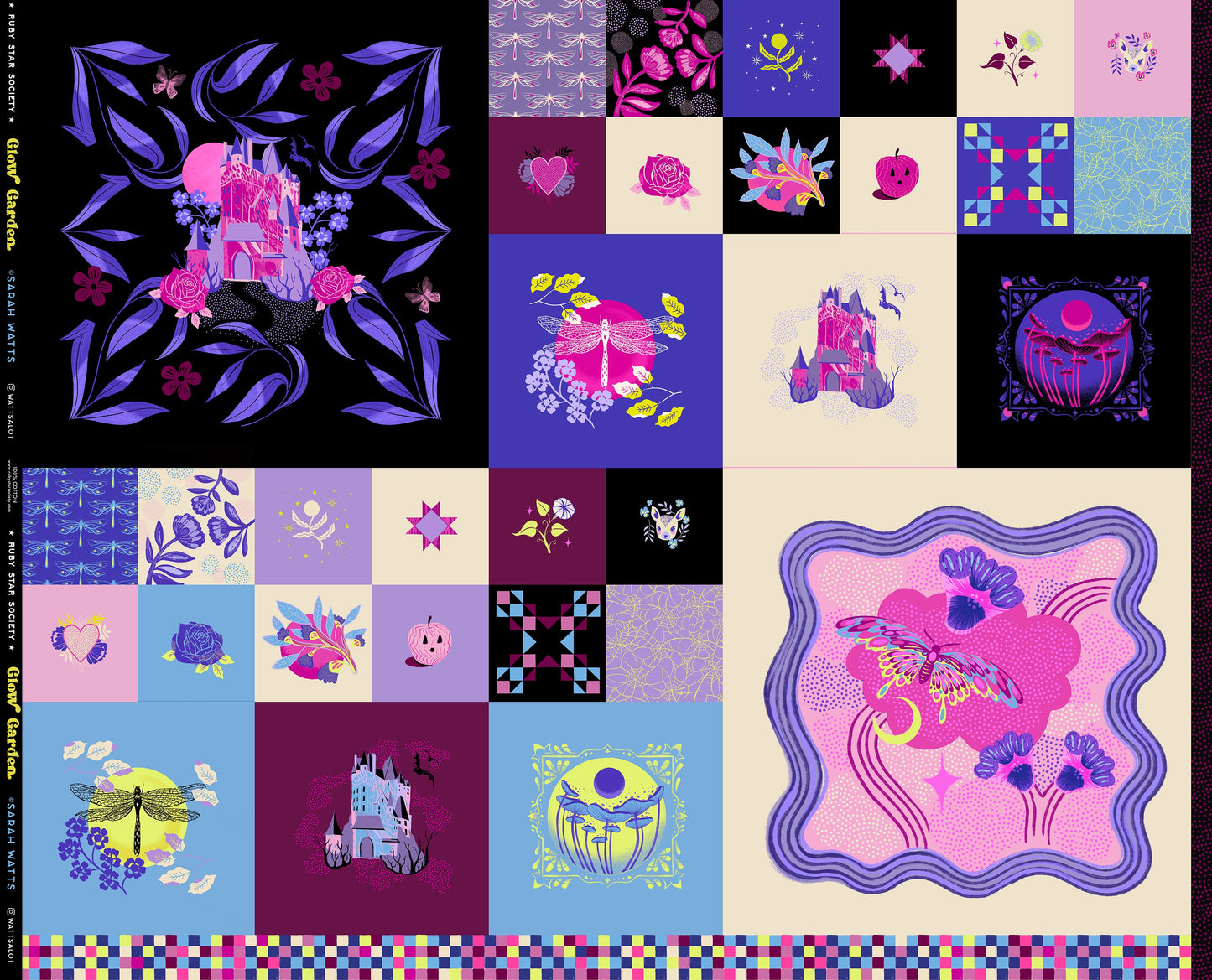 Glow Garden - Fairytale Panel Multi (36" x 44") - by Sarah Watts with Ruby Star Society