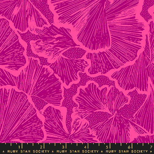 Glow Garden - Ginko - Light Berry (Half Yard Cut) - by Sarah Watts with Ruby Star Society