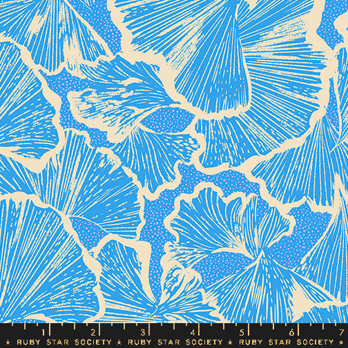 Glow Garden - Ginko - Lindley Blue (Half Yard Cut) - by Sarah Watts with Ruby Star Society