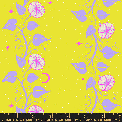 Glow Garden - Moon Vines - Citron (Half Yard Cut) - by Sarah Watts with Ruby Star Society