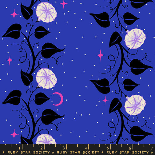 Glow Garden - Moon Vines - Blacklight (Half Yard Cut) - by Sarah Watts with Ruby Star Society