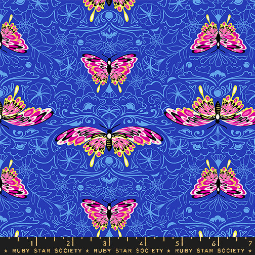 Glow Garden - Morning Moth - Blacklight (Half Yard Cut) - by Sarah Watts with Ruby Star Society
