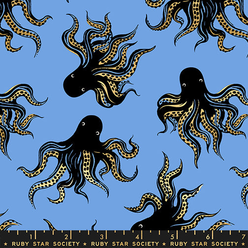 Ink Shop - Lindley Octopus - by Sarah Watts with Ruby Star Society fabric swatch