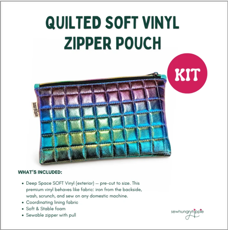 Rainbow Quilted Soft Vinyl Zipper Pouch Kit by Sew Hungry Hippie