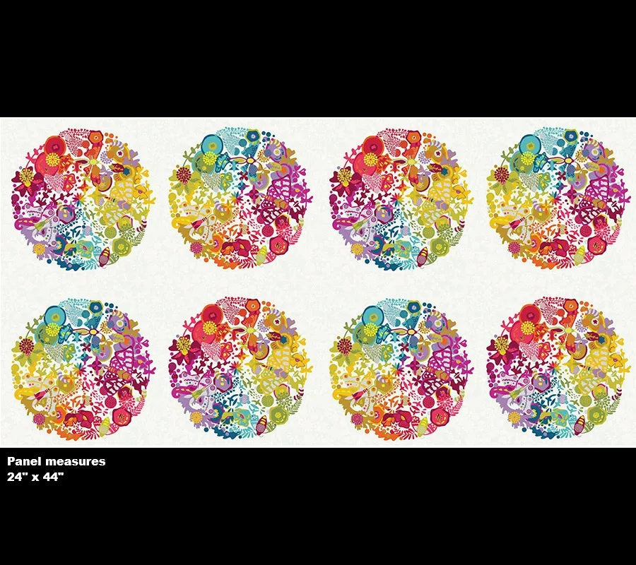 Color Wheel Remix Panel in Ivory - Day Art Theory  - by Alison Glass with Andover Fabrics