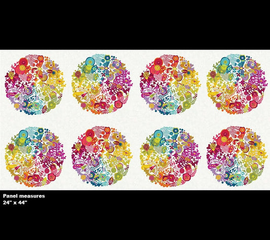 Color Wheel Remix Panel in Ivory - Day Art Theory  - by Alison Glass with Andover Fabrics