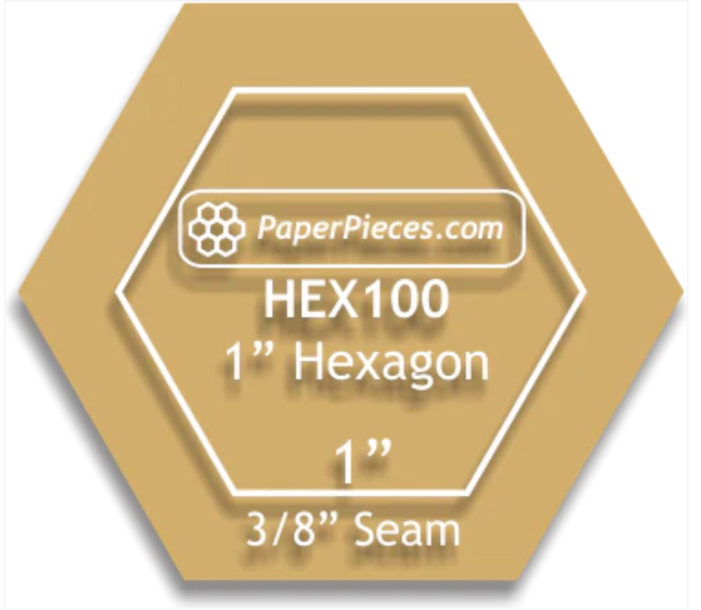 1" Hexagons: Acrylic Template With 3/8" Seam Allowance