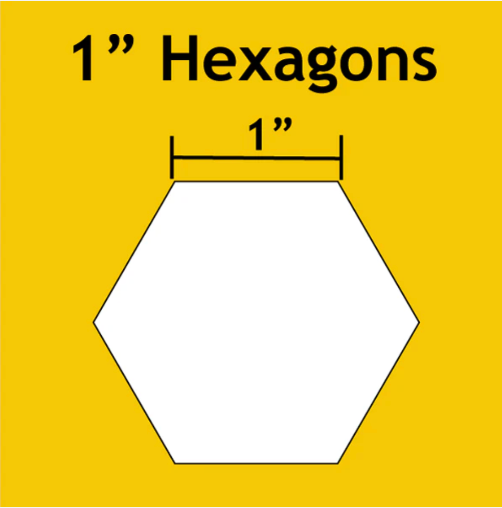 1" Hexagons: Small Pack 100 Paper Pieces for English Paper Piecing