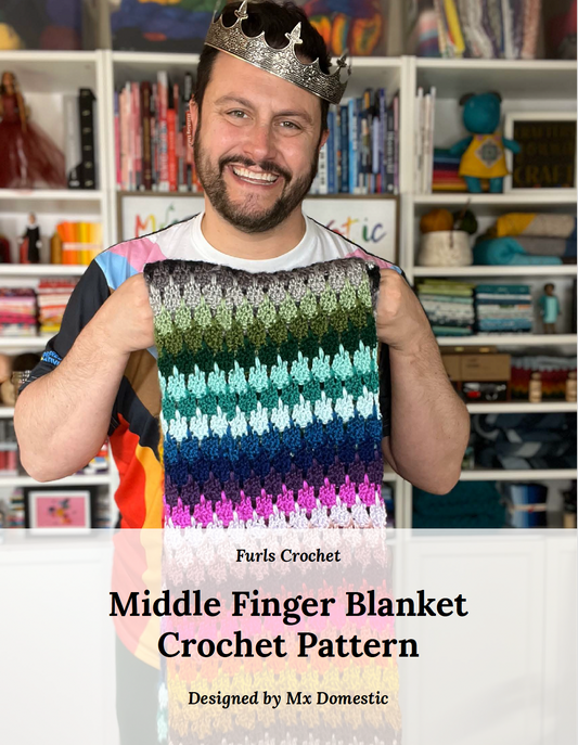 Middle Finger Blanket Crochet Pattern by Mx Domestic with Furls Crochet