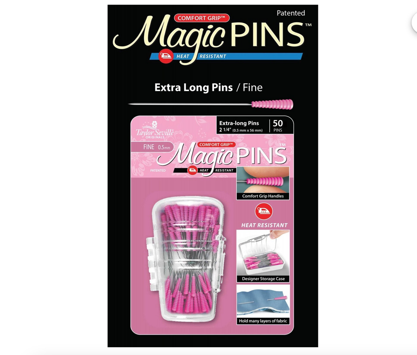 Magic Pins Extra Long Regular 2 1/4 in, 50 pins