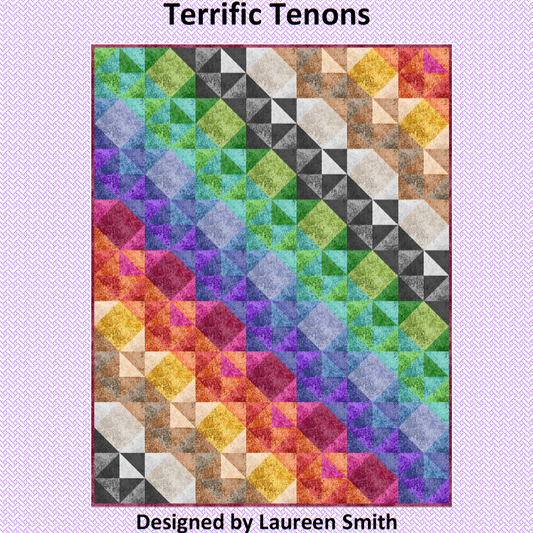 Terrific Tenons 57” x 73” Quilt Pattern by Tourmaline & Thyme Quilts