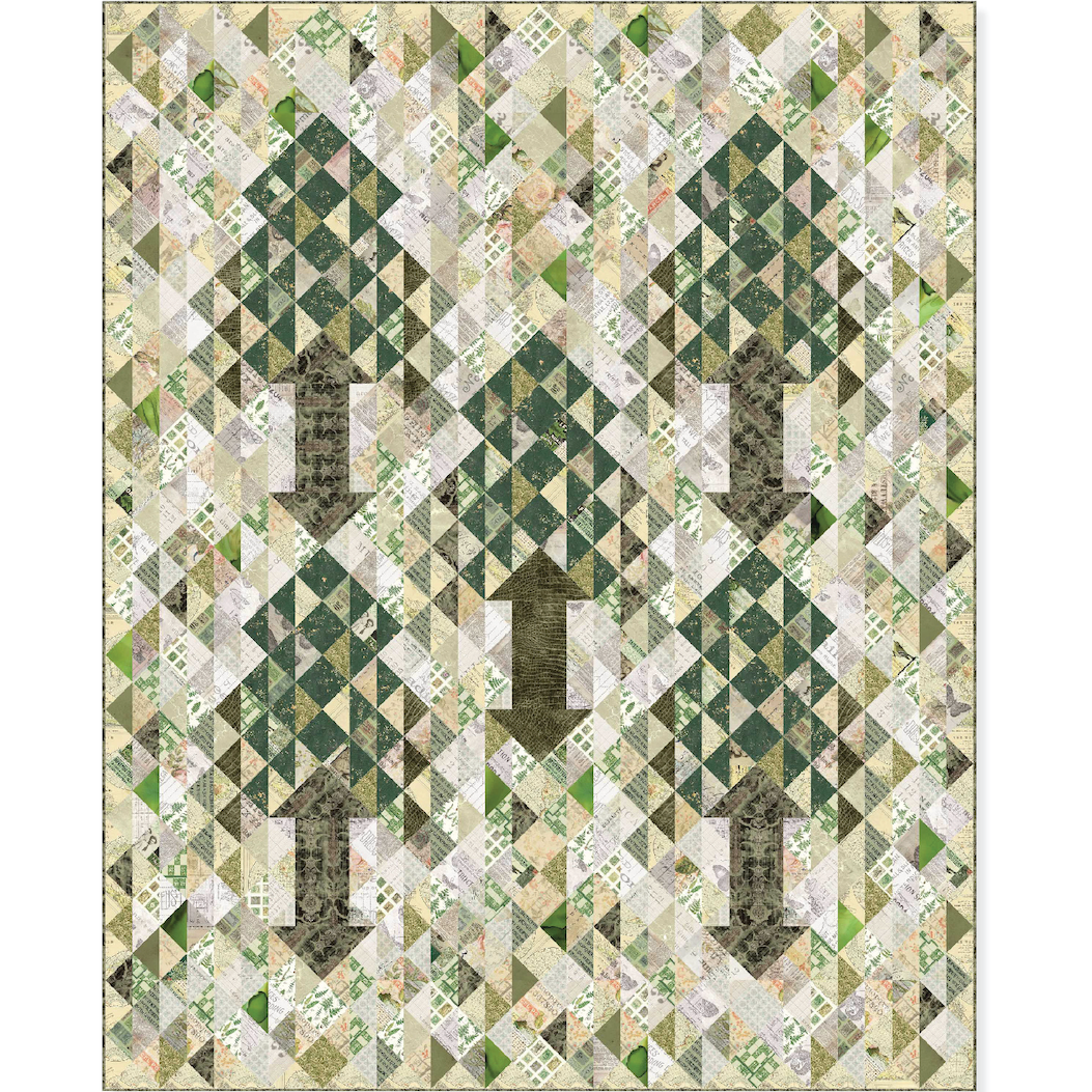 Dappled Pines – Digital Quilt Top (Eclectic Elements Palette Green by Tim Holtz)